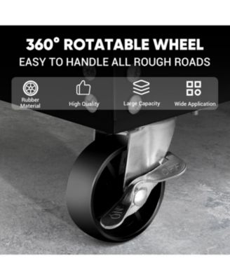 All Metal Drawer 3 Tier Rolling Tool Cart with Wheels