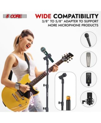 Mic Stand Floor Pair Adjustable Heavy Weight Microphone Stands Round Base