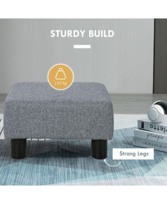 16” Cubed Modern Linen Fabric Pouf Footrest Ottoman Furniture