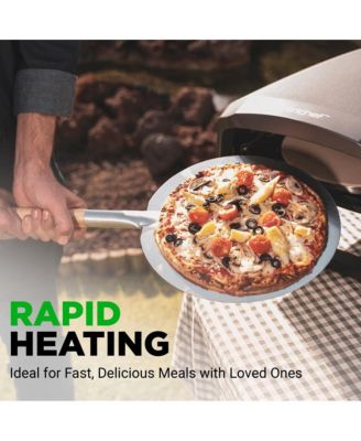 360° Portable Pizza Oven with Rotating Pizza Stone, Rain Cover, Regulator, and Hose