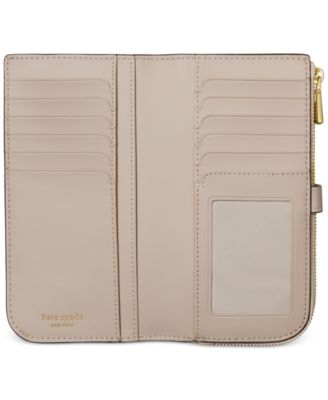 Deco Colorblocked Pebbled Leather Slim Zip Wallet