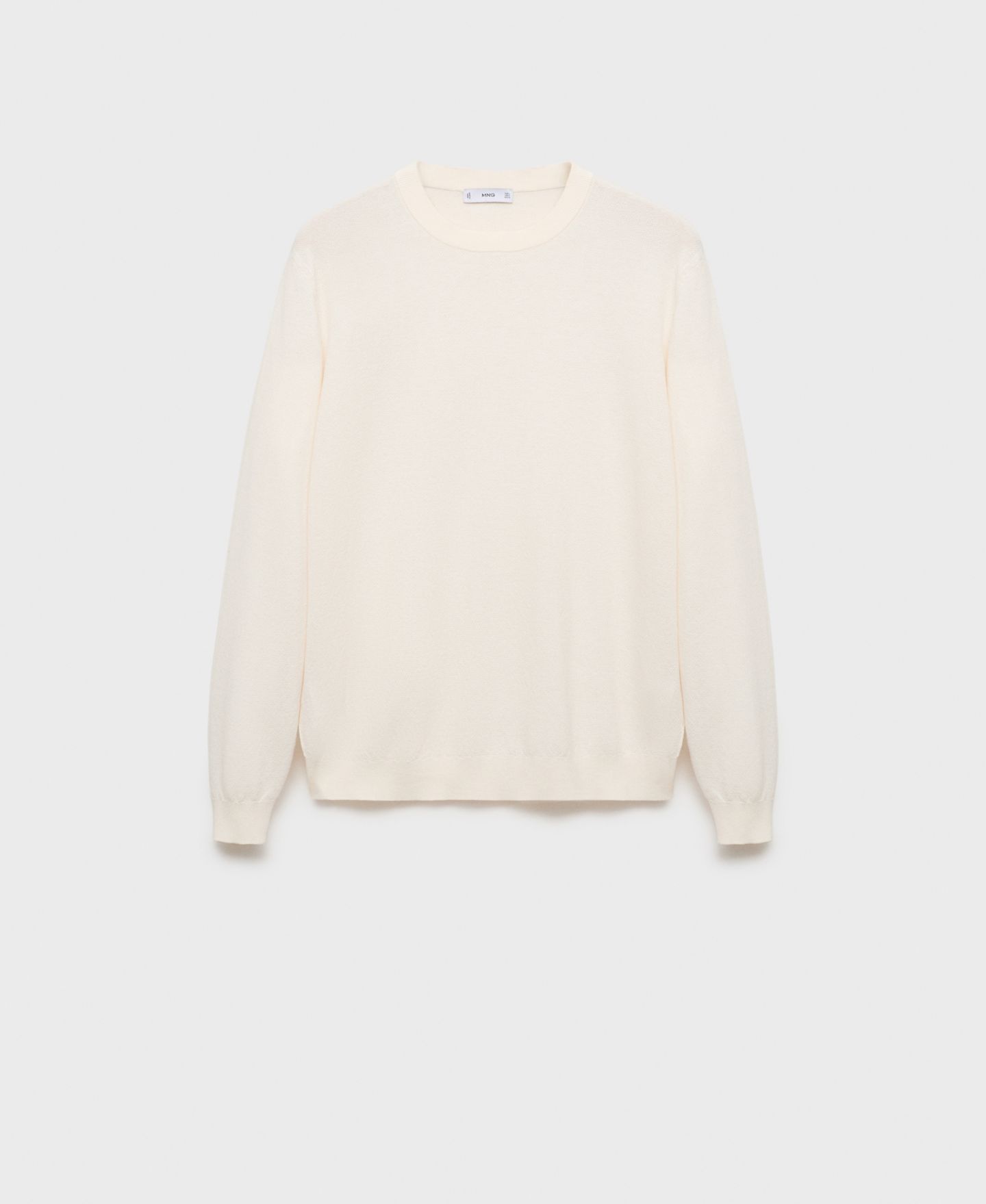 Мужской свитер MANGO Fine-Knit, цвет: Слоновая кость белый — фото 4
