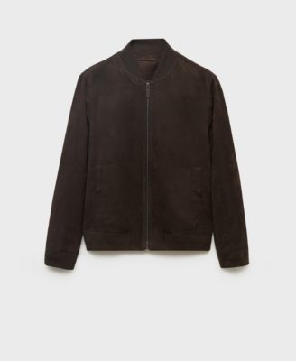 Men's Suede-Effect Bomber Jacket