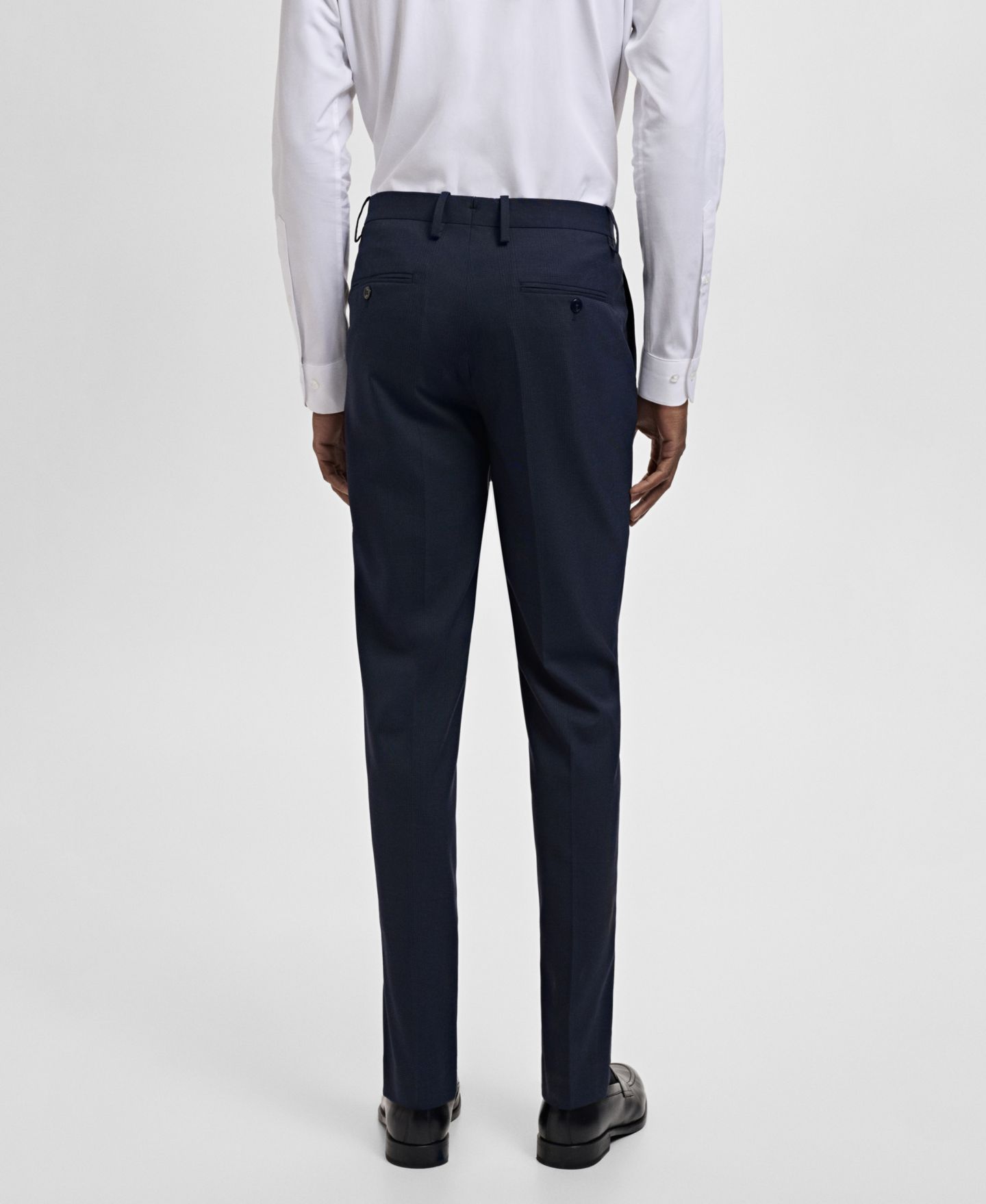 Мужские брюки MANGO Milan Slim-Fit Suit, цвет: Тёмный тёмно-синий — фото 3
