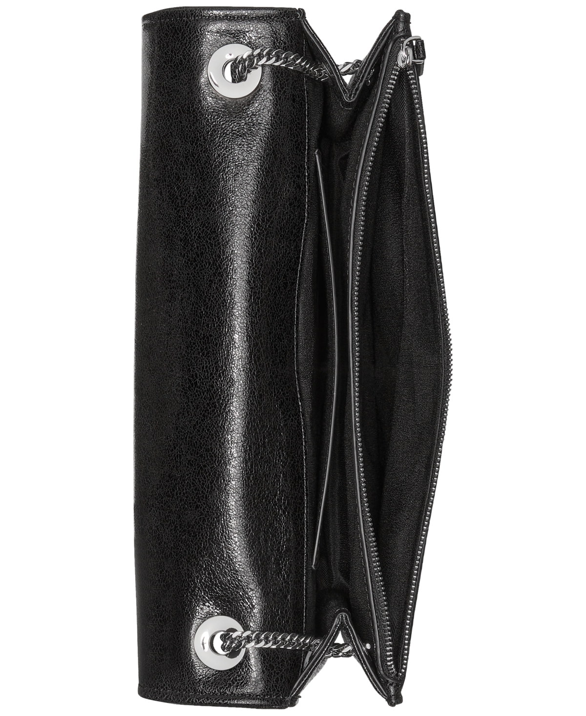 Kate Spade Deco Glazed Leather Soft Shoulder Bag In Black