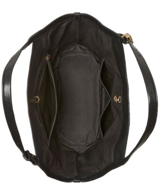 Deco Tulip Medium Leather Tote Bag