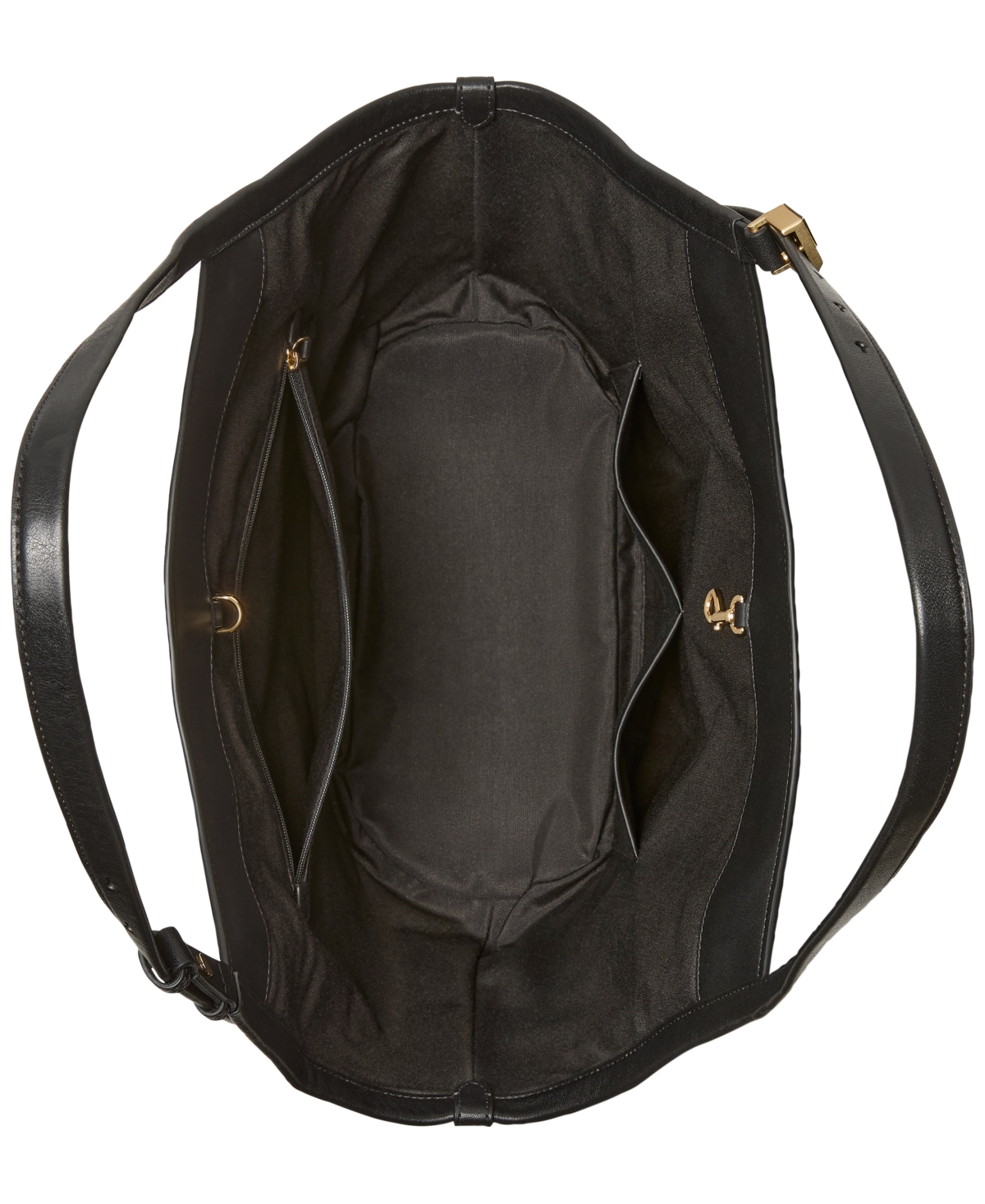 Kate Spade Deco Extra Large Fine Grain Leather Tulip Tote In Black