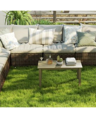 HDPE Outdoor Table, Recgle Slatted Patio Table,