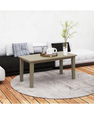 HDPE Outdoor Table, Recgle Slatted Patio Table,