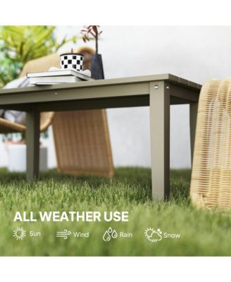 HDPE Outdoor Table, Recgle Slatted Patio Table,