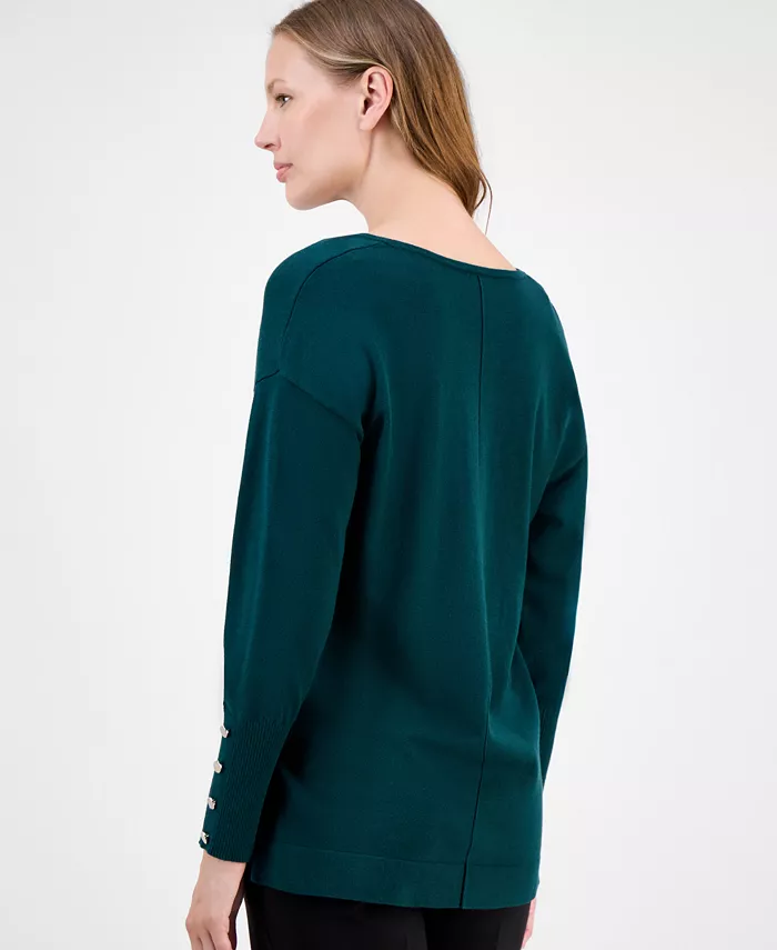 Women's Button-Cuff V-Neck Top - thumbnail 4