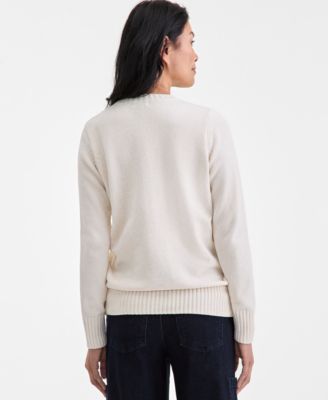 Petite Diamond-Texture Cable-Knit Sweater