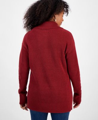 Women's Quarter-Zip Cable-Knit Sweater, Macy's Exclusive