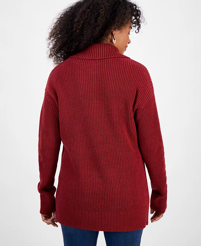 Women's Quarter-Zip Cable-Knit Sweater - thumbnail 4