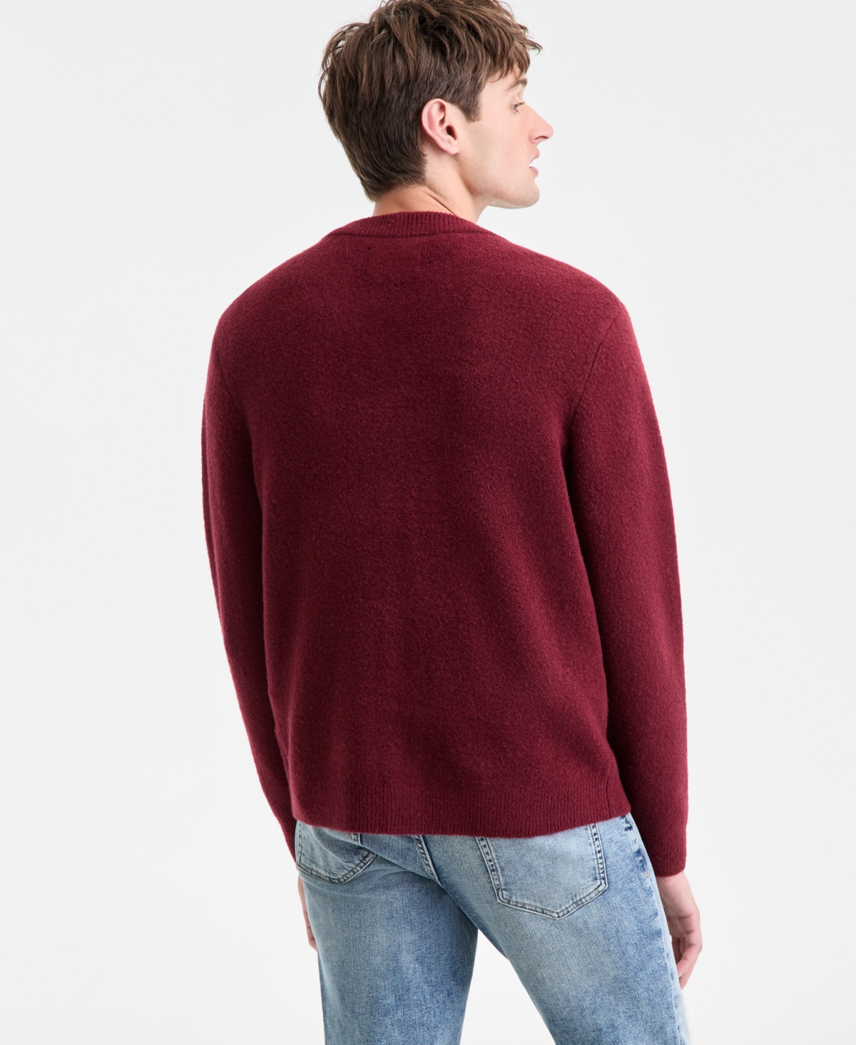 Sun + Stone Men's Long-sleeve Brushed Solid Cardigan, Macy's Exclusive In Brown