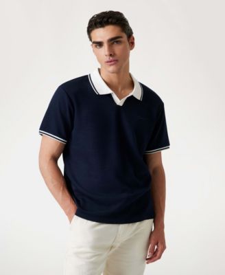 Men's Weston Waffle-Knit Tipped Polo Shirt 