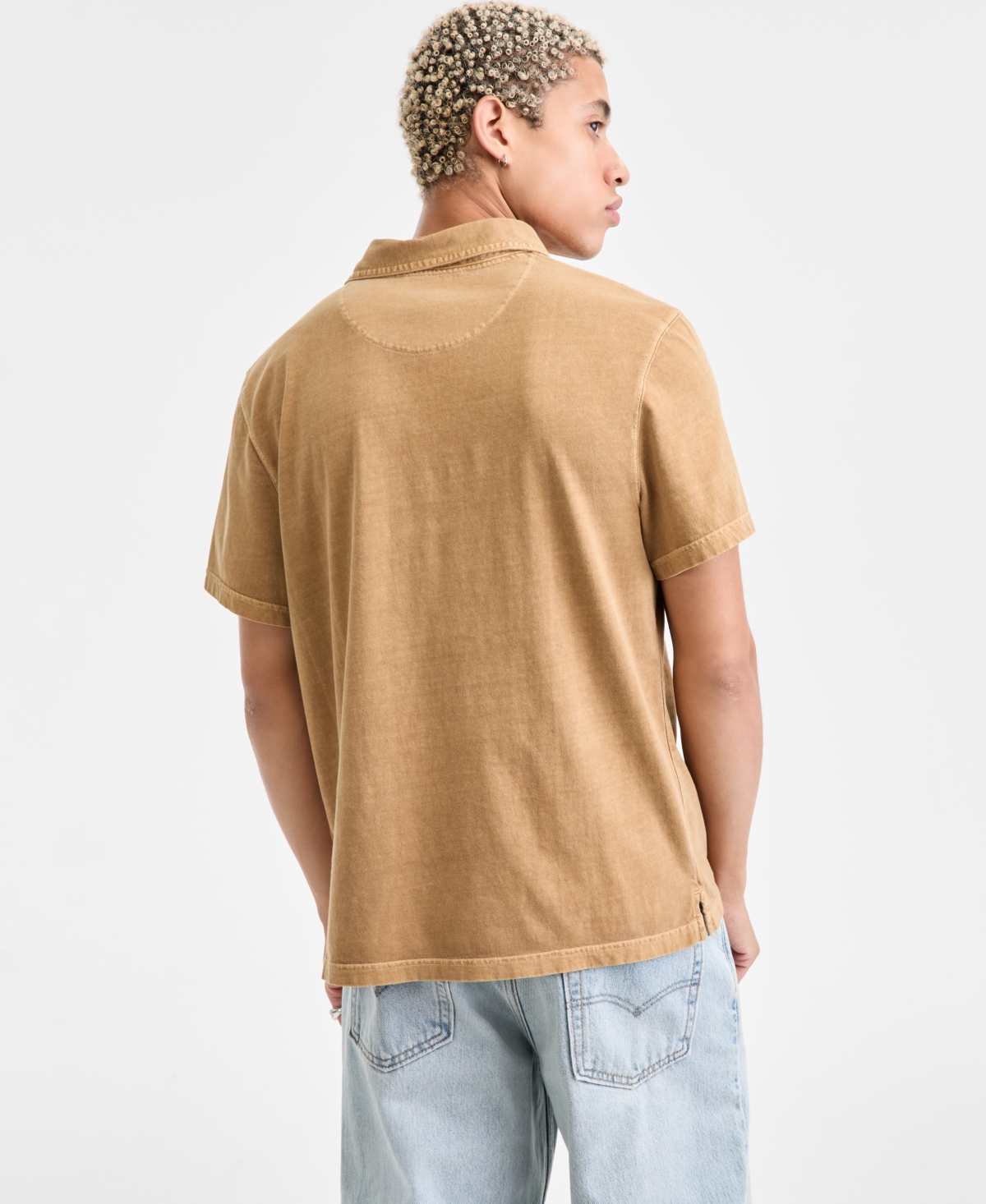Sun + Stone Men's Sun Faded Short Sleeve Polo Shirt, Exclusively At Macy's In Brown