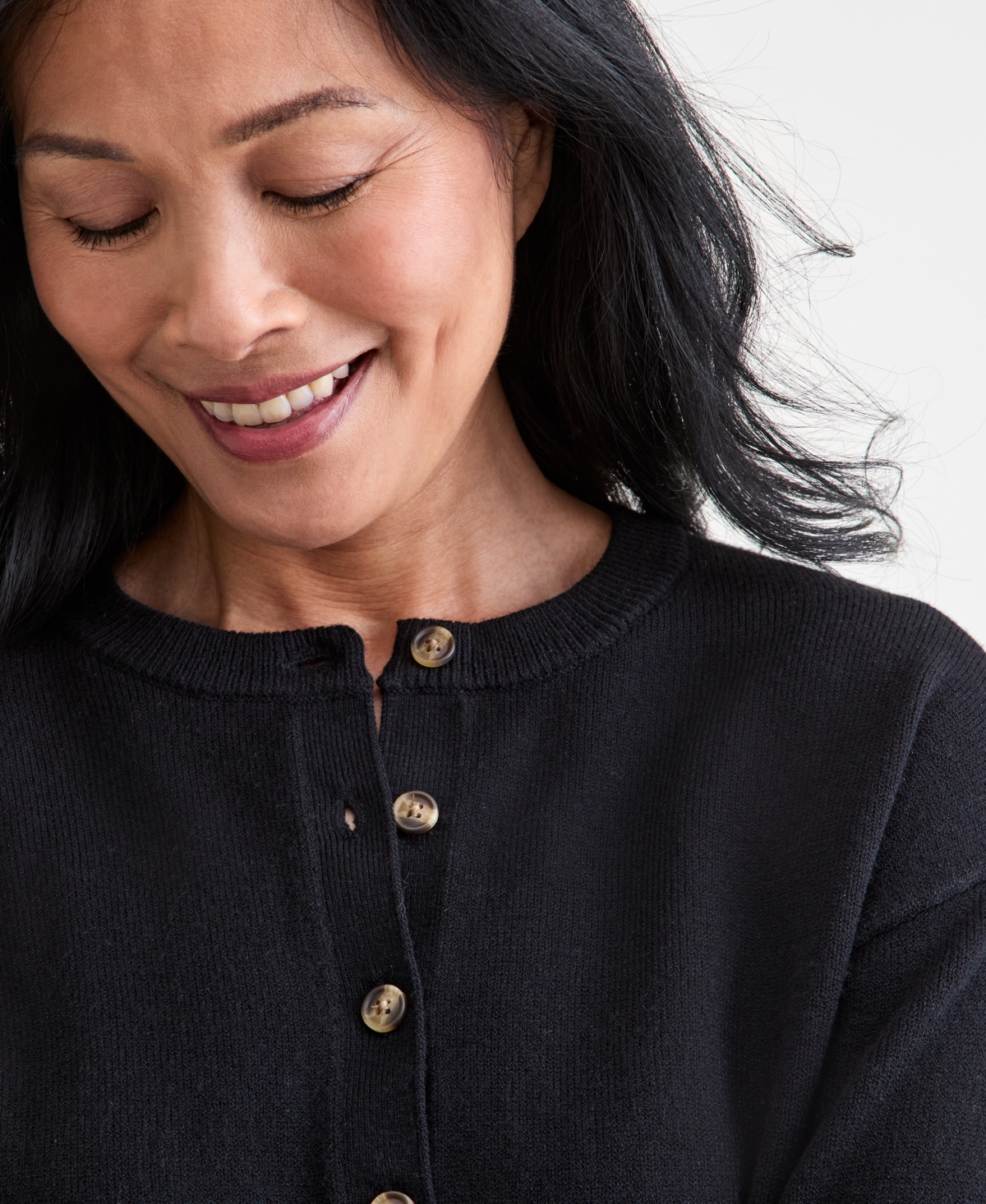 Style & Co Women's Henley Sweater, Macy's Exclusive In Black