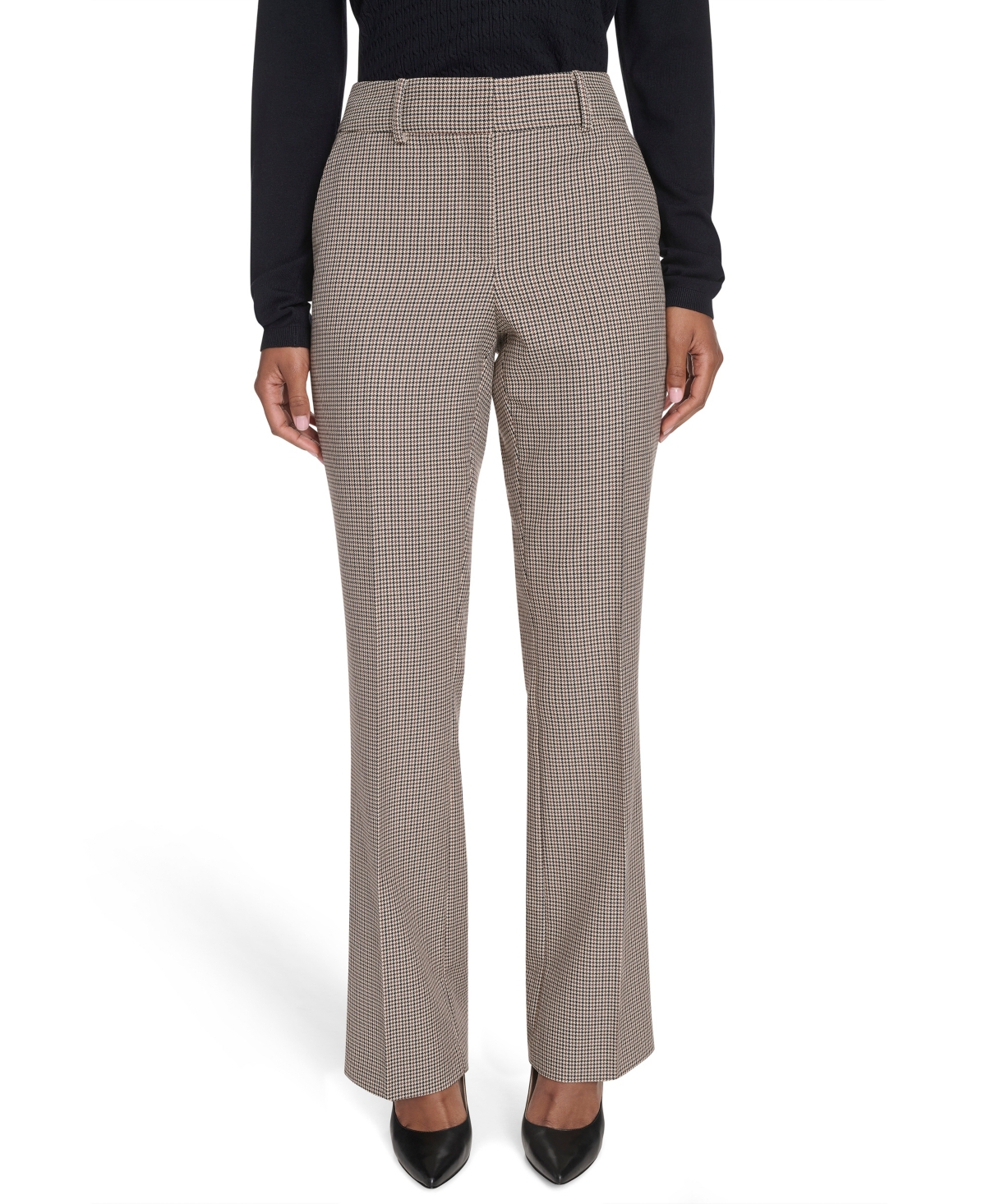 Tommy Hilfiger Women's Houndstooth Bootcut Trousers In Multi