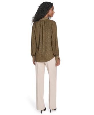 Women's Foulard Tie-Neck Blouse