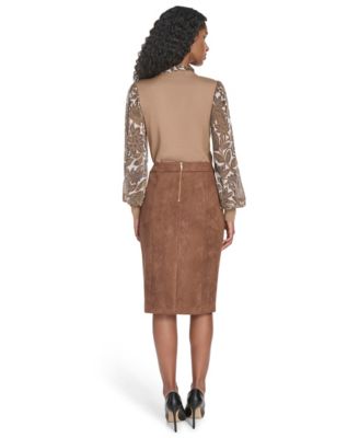 Women's Mixed Media Paisley Sweater