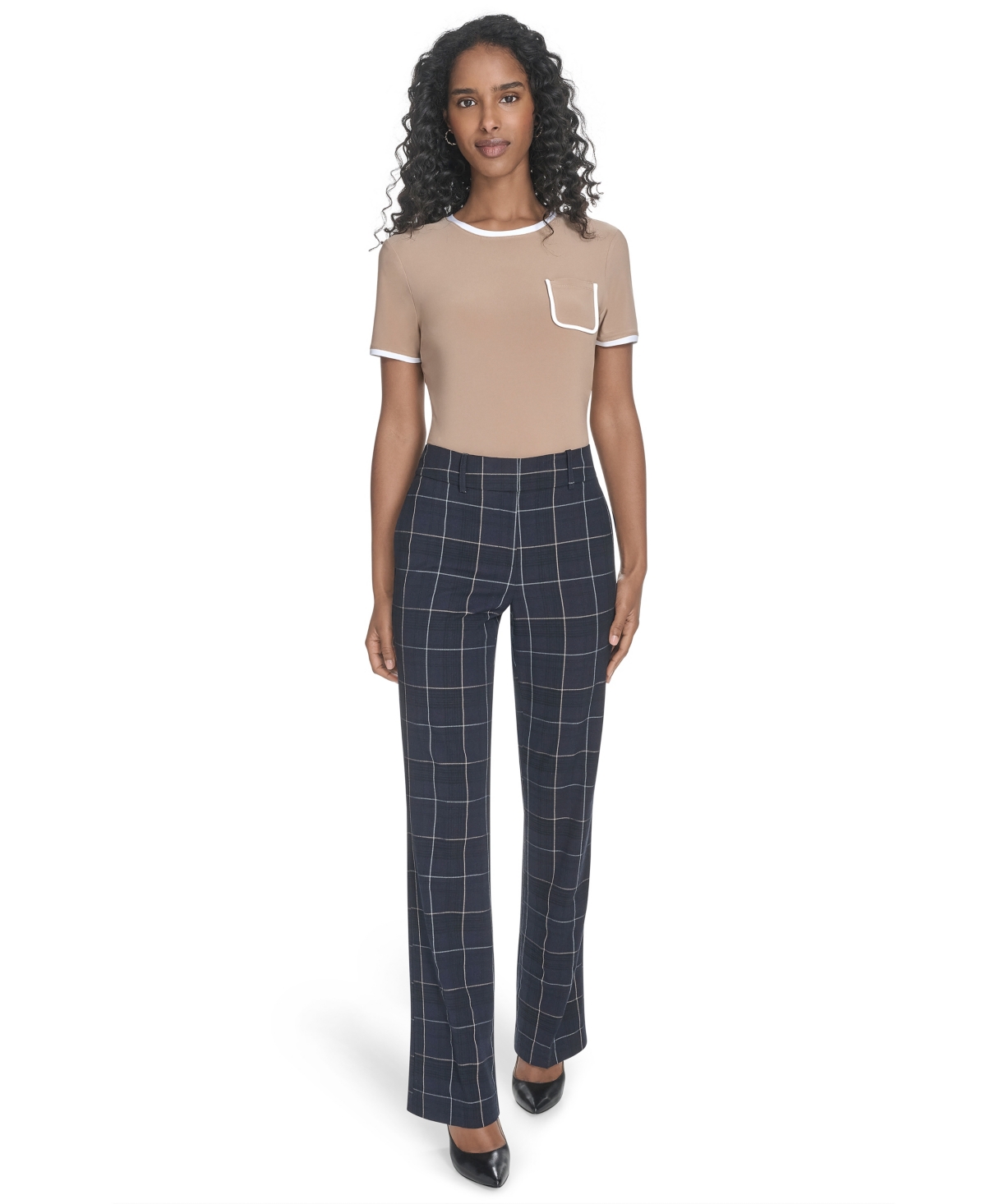 Tommy Hilfiger Women's Chloe Plaid Printed Bootcut Trousers