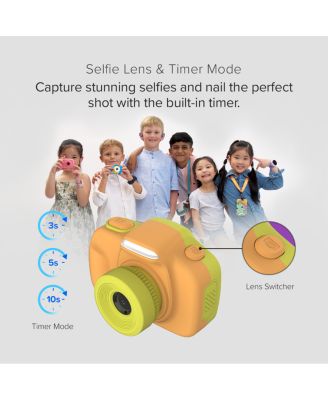 Camera 3 (Yellow) Kids Digital Camera, Video Camera for Toddlers, 16MP 1080HD Video, MicroSD Card, Selfie & Macro Lens, Safety Neck Lanyard Gift for Kids 3-12