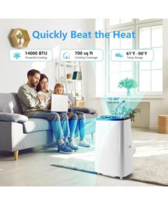 Offer Express 14,000 BTU 3-in-1 Portable Air Conditioner with Cooling, Dehumidifying, Fan Modes, Quiet Operation, and 24-Hour Timer