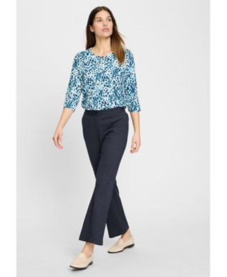 Mona Fit Bootcut Leg Denim Look Cropped Trouser