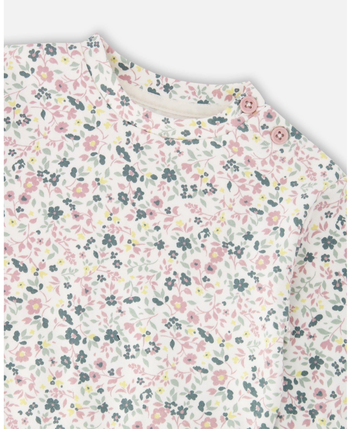 Deux par Baby Girl Cotton Evolutive Pant and Long Sleeve Top Set Jade Green