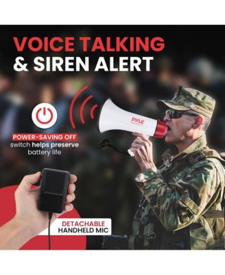 Bluetooth Megaphone - PA Megaphone Speaker with Wired Microphone, Siren Alarm Mode, MP3/USB/SD Readers