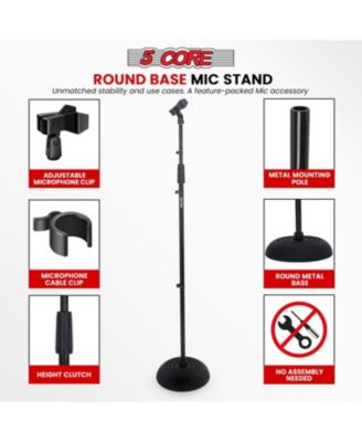 Microphone Stand Floor 4 Pcs Adjustable w Extending Telescoping Boom Arm