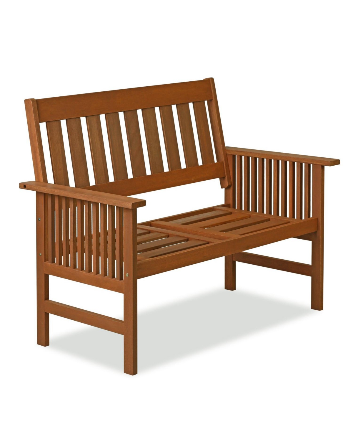 Homlux Outdoor Hardwood Patio Bench with Cushion, Weather-Resistant Teak Finish