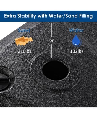 60L Patio Cantilever Offset Umbrella Base Portable Base Weight w/ Wheels