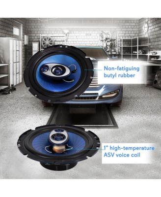 6.5" Three-Way Sound Speaker System 180W RMS 360W Power Handling 4 Ohm Impedance for Car Audio PL63BL