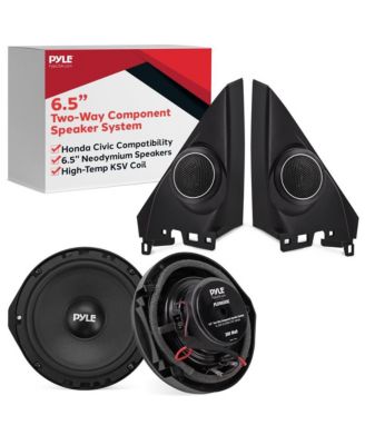 Two-Way Component Speaker Systems, 6.5'' for 2006-Up HONDA CIVIC, 300 Watts, 4 Ohm Impedance (Pair)