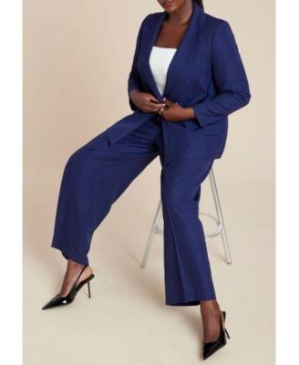 Women's Plus Size Pinstripe Blazer