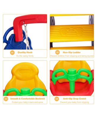 Toddler 3 in 1 Climber and Swing Set Climber Slide Playset w/Basketball Hoop