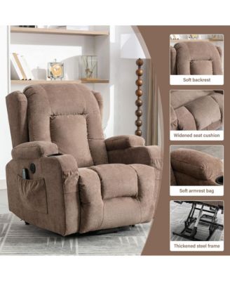 Power Lift Recliner for Elderly with Heat, Massage, USB Port, Side Pocket & Infinite Positions – Ideal Living Room Chair for Comfort