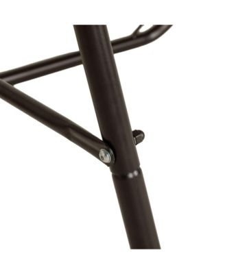 Patio Hammock Chair with U Shape Stand, Outdoor Hammock Swing Hanging Lounge Chair with Side Pocket, Brown/Cream White