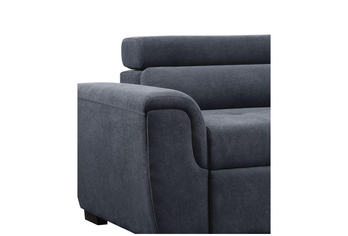 Homlux 97" Dark Gray Fabric Sleeper Sofa Sectional with Adjustable Headrest and Storage Ottoman