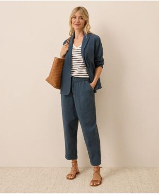 Organic Cotton Coastal Double Gauze Rolled Cuff Pant