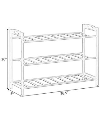 Bamboo Storage Shoe Rack, Free Standing Shoe Organizer Storage Rack, 3 Tier