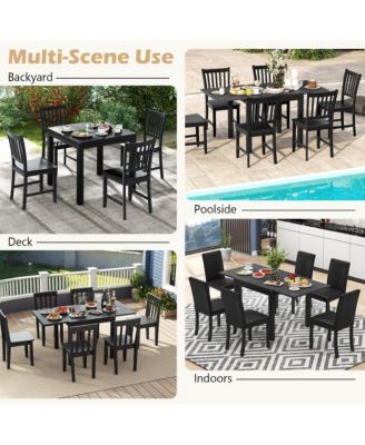 Patio Expandable Dining Table 31.5''-63'' Adjustable Rectangular All Weather Table