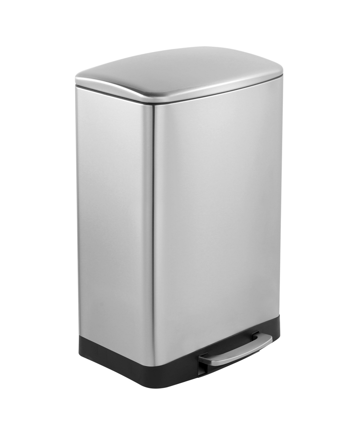 13 Gal./50 Liter Stainless Steel Rectangular Step-on Trash Can for Kitchen