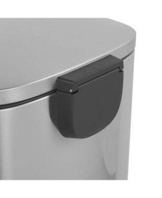 13 Gal./50 Liter Oval Shape Stainless Steel Step-on Trash Can for Kitchen