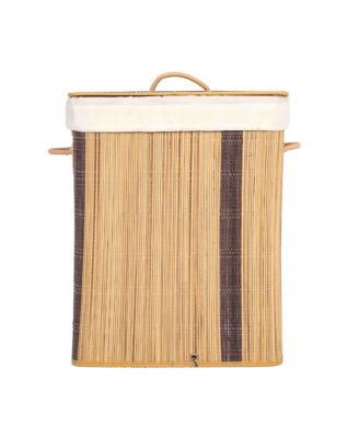Square Coconut Sticks Collapsible Waterproof Laundry Hamper with Lid and Handles for Organizer, Clothes, Toy Durable Folder Washing Bin for Easy Carrying