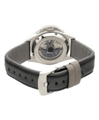 Men's P-51 Mustang Black Leather Strap Watch, 43mm