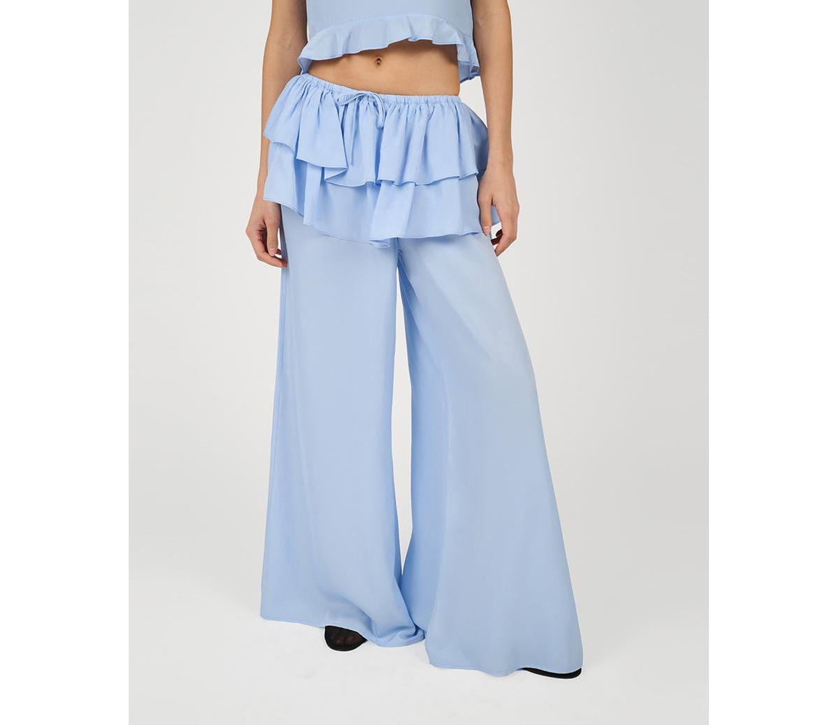 Women's Ruffle Waist Flare Pant