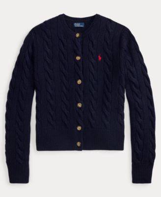 Women's Cable-Knit Wool-Cashmere Cardigan Sweater